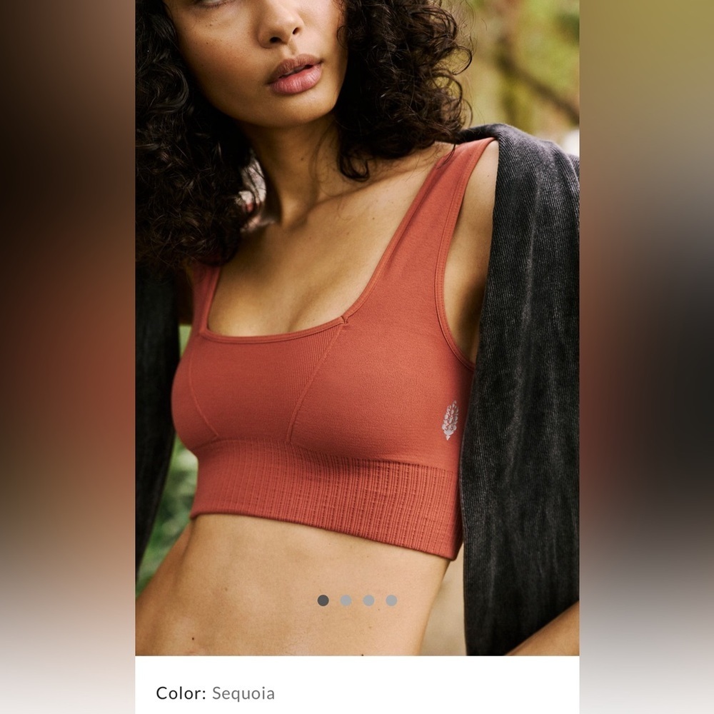 Free People Movement Good Karma Square Neck Bra in sequoia Size XS/S